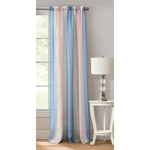 Ombre Rod Pocket Window Curtain Panel - 50x63 - Rose Quartz/Serenity